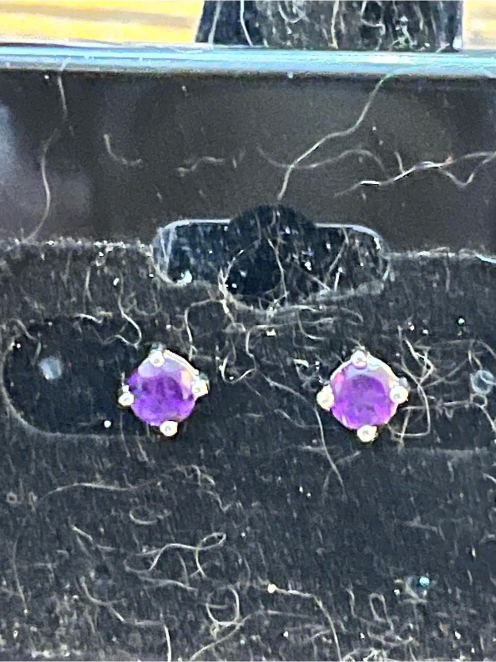Sterling silver natural amethyst stud earrings